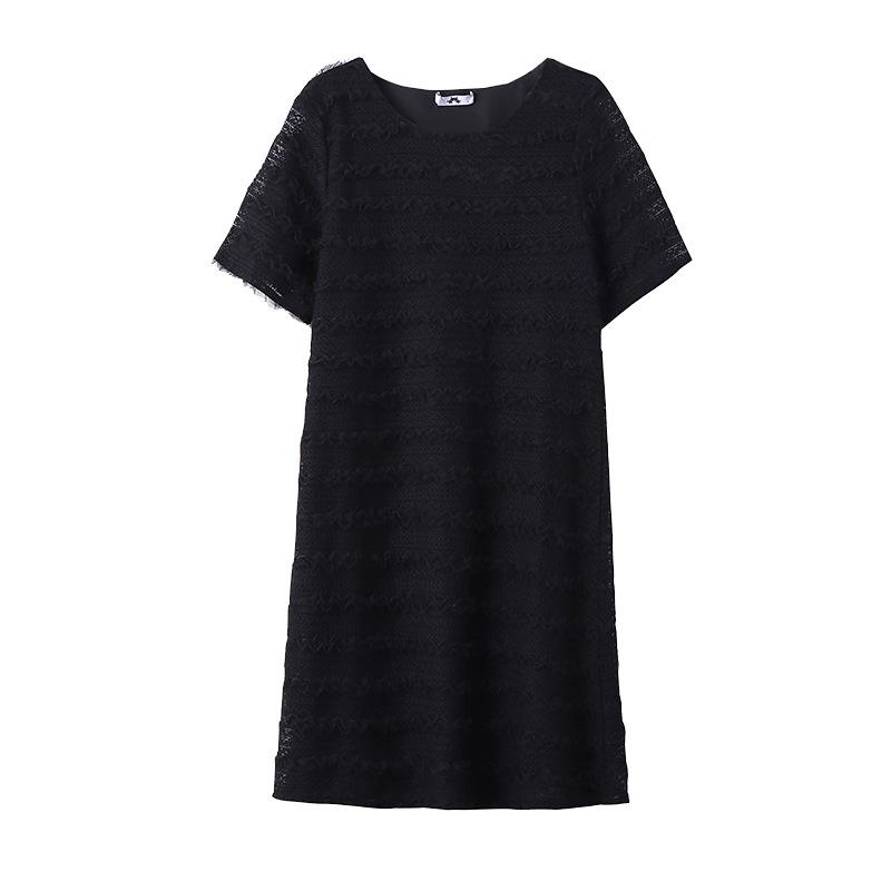 Plus Size Women's Dress Summer French Lace Dress Straight Midi Dress