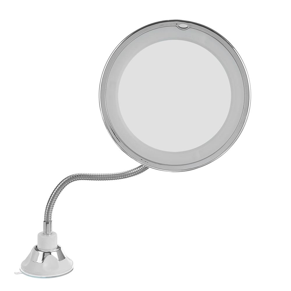 36V 5X/10X LED Mirror Makeup Mirror with LED Light Vanity Miroir LED Miroir Magnifying Mirror Magnifying with LED Light White + Silver