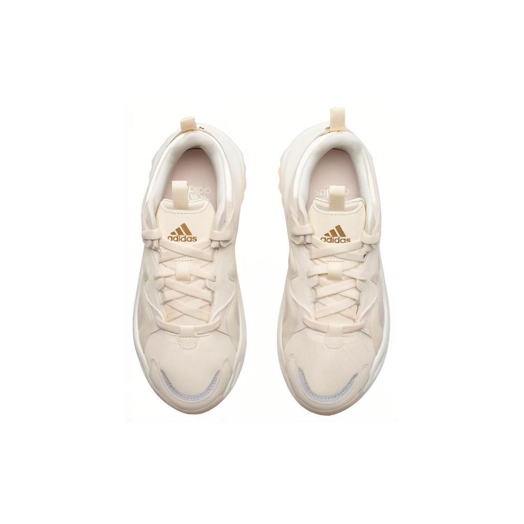 Adidas Maxxwavy Cushioning Retro Fabric Shock Absorption Breathable Resilient Low-Top Running Shoes Women Sneakers Beige IE3460