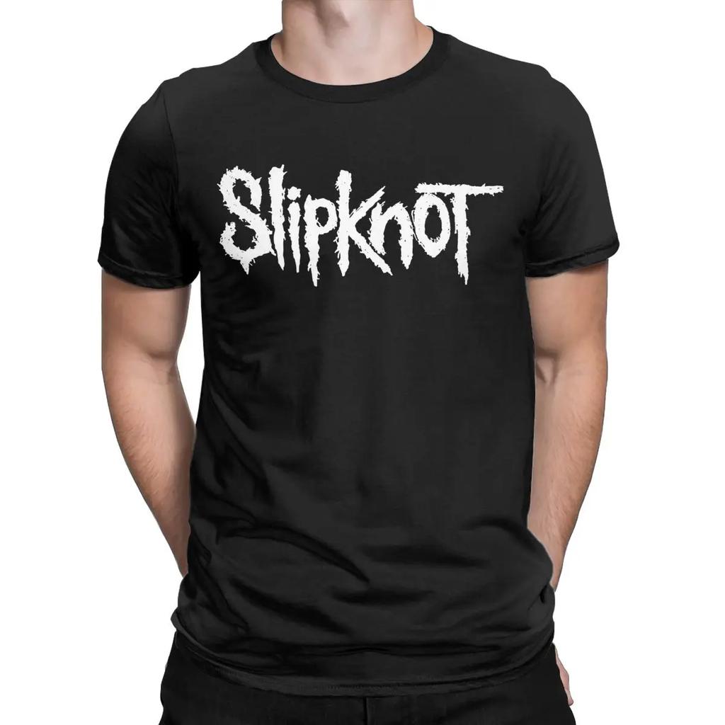 Мужская футболка Slipknot из чистого хлопка с принтом логотипа, новинка