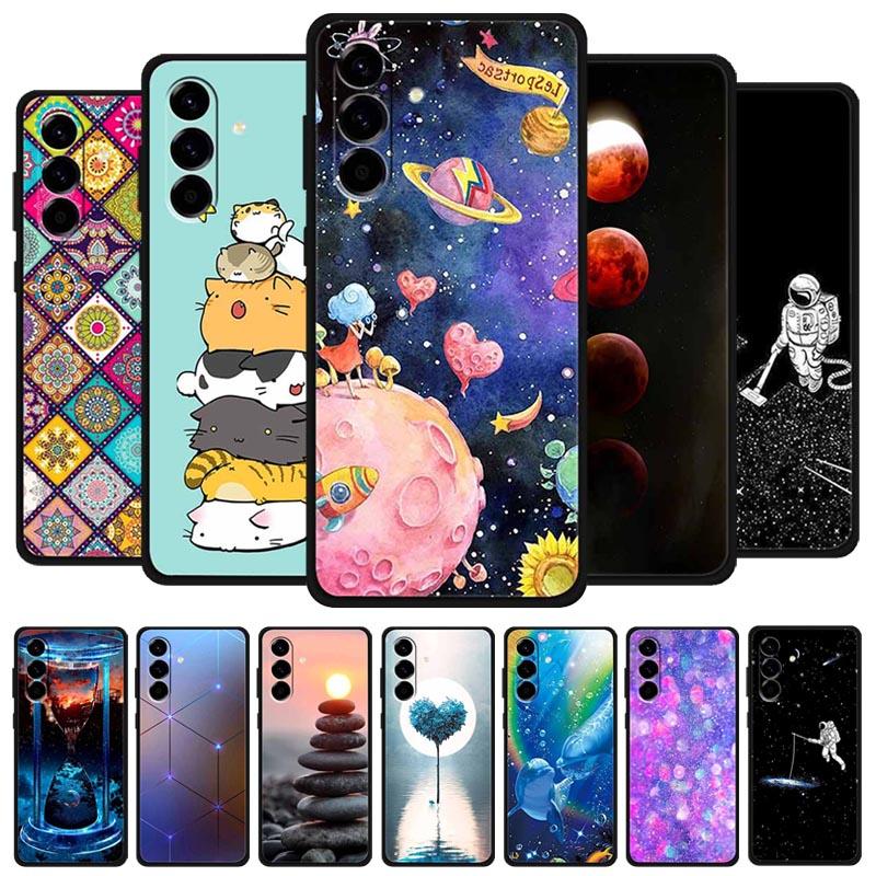 For Samsung Galaxy S25 FE 5G Case Soft Silicone TPU Black Phone Cover For Galaxy S25 FE 5G Protective Cartoon Bumper Coque S25FE