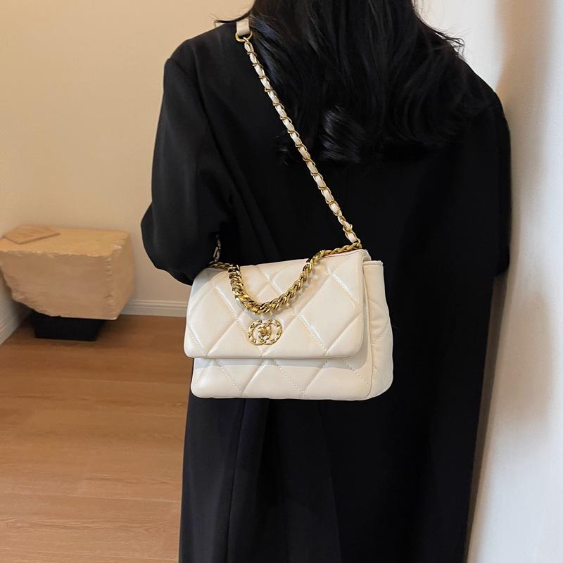 Ромбовидная большая сумка 2025 зима новая модная трендовая сумка через плечо и мессенджер от интернет-знаменитости, большая вместимость, женская, на цепочке, универсальная, в стиле инстаграм