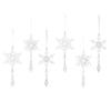 6 Pcs Acrylic Crystal Christmas Ornament Sparkling Clear Snowflake Hanging Ornaments with Drop Pendants for Xmas Tree Decoration