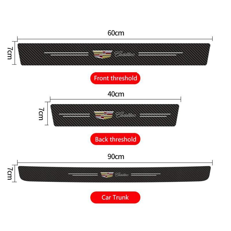 Leather Car Threshold Stickers Door Sill Protector Decals for Cadillac ATS BLS CT4 CT5 CTS EXT SLR XLR XT5 Escalade Deville DTS