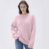 Solid Color Crew Neck Sweater Fall Winter Versatile Casual Knit Pullover Women