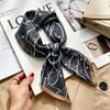 New retro plaid imitation silk small silk scarf women's high-end professional scarf shirt decorative headband tied bag silk scarf