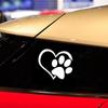 Мода Собака Кошка Милая Наклейка на Окно Сердце Лапы Отпечаток Лапы Питомца Светоотражающая Наклейка на Автомобиль