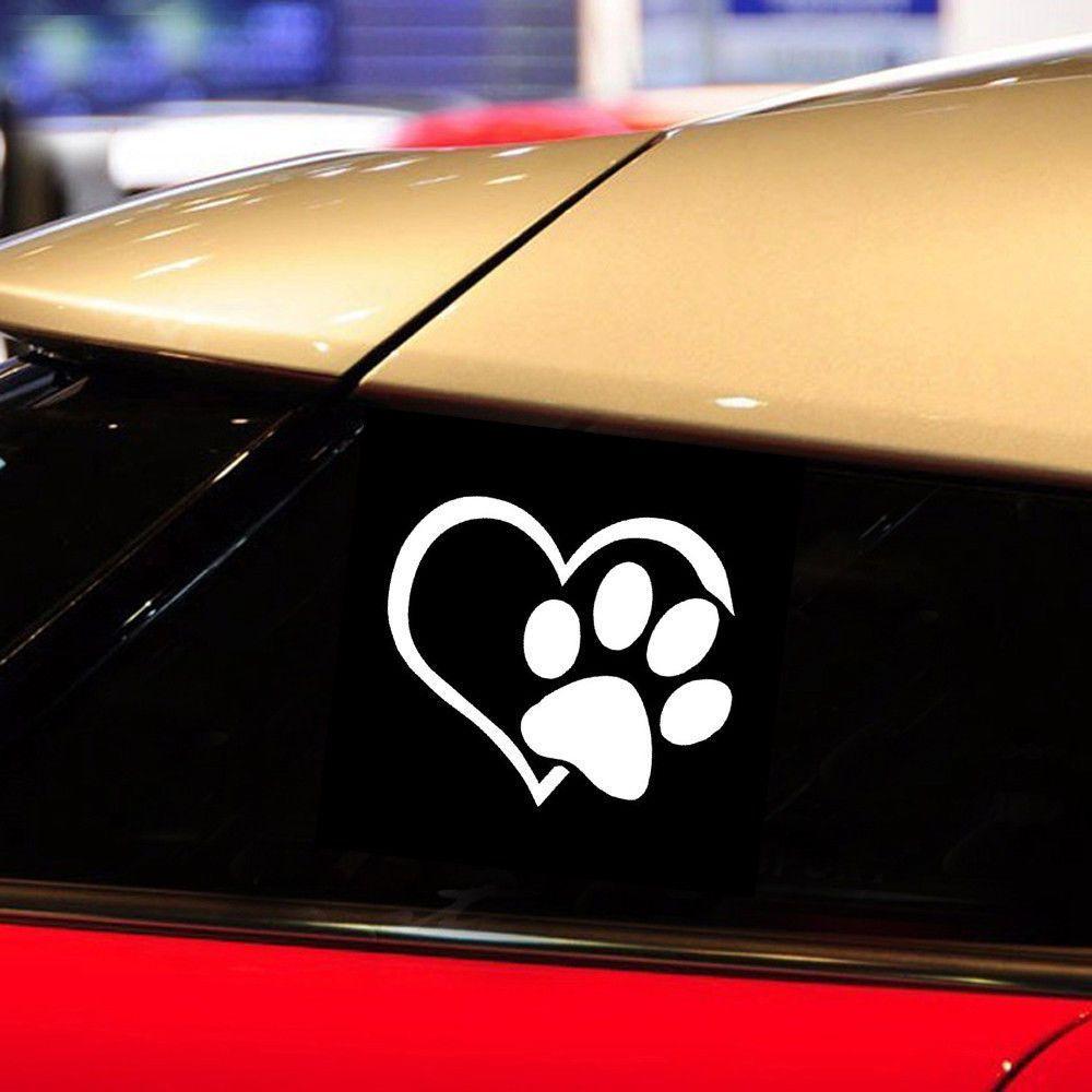 Мода Собака Кошка Милая Наклейка на Окно Сердце Лапы Отпечаток Лапы Питомца Светоотражающая Наклейка на Автомобиль