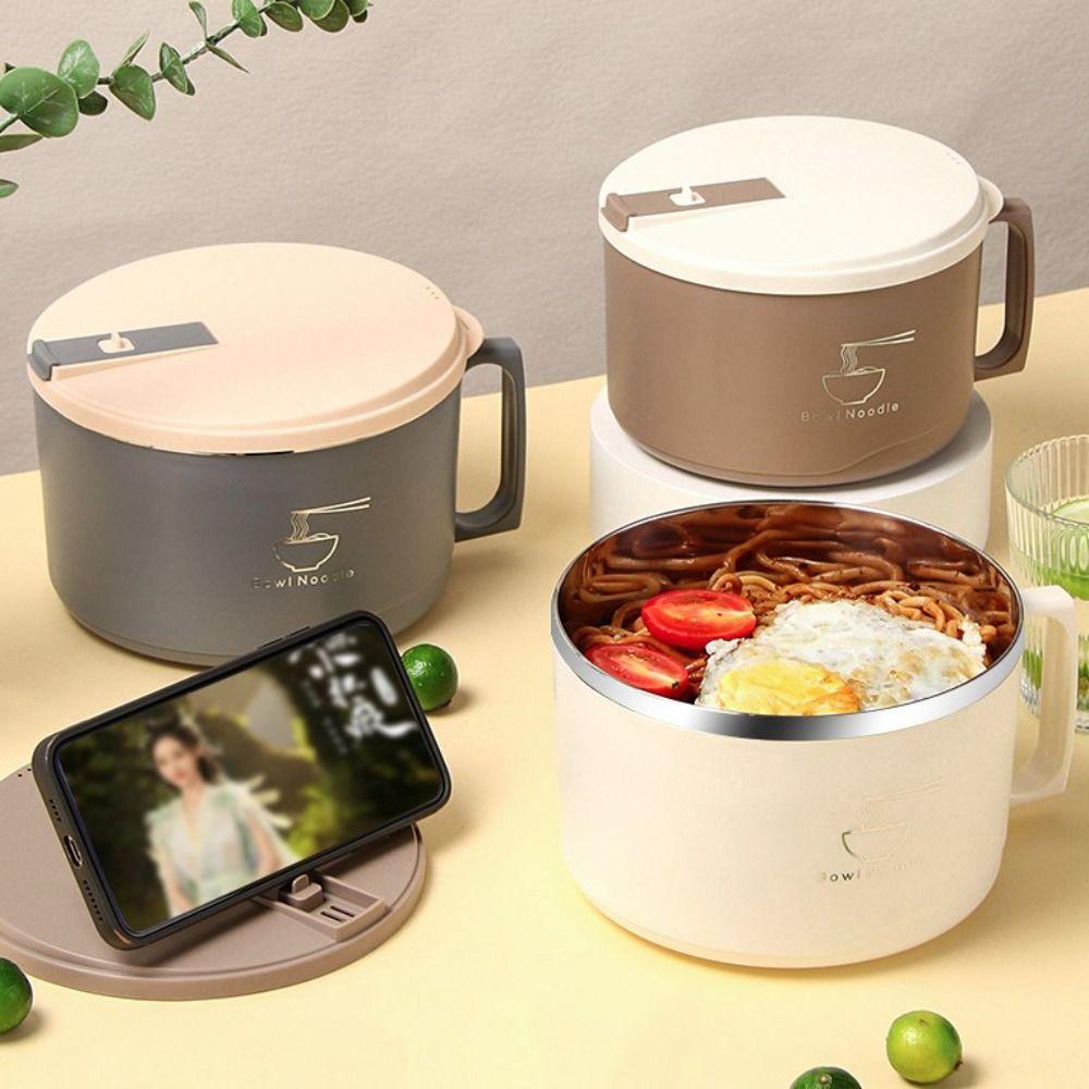 Большая емкость из нержавеющей стали салатница фильтруемая крышка дизайн миска рамен общежития