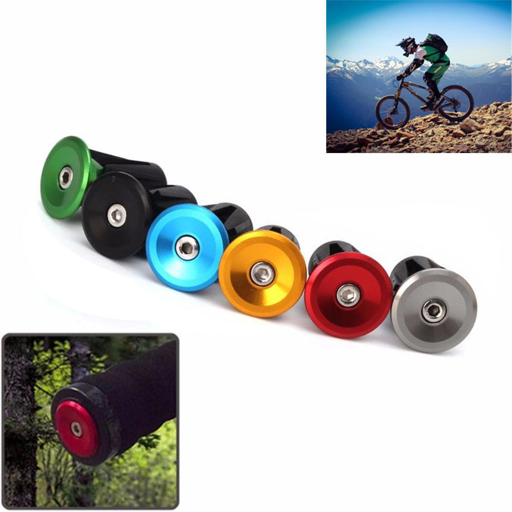 Durable Lock-On Cycling Bike Handle End Plugs Aluminum Alloy Handle Bar Cap Handlebar Grips Covers
