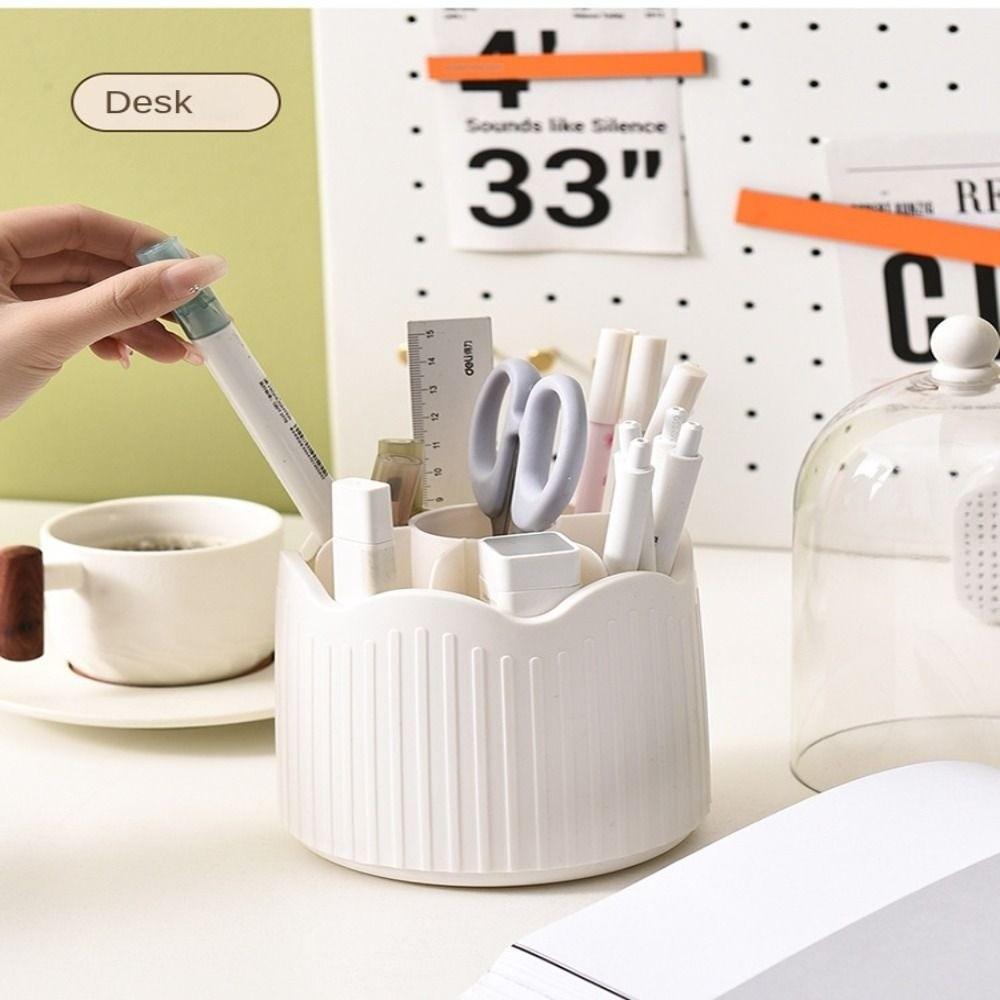 Dust-proof Rotatable Makeup Brush Box Detachable Desktop Makeup Organizer  Jewelry Container