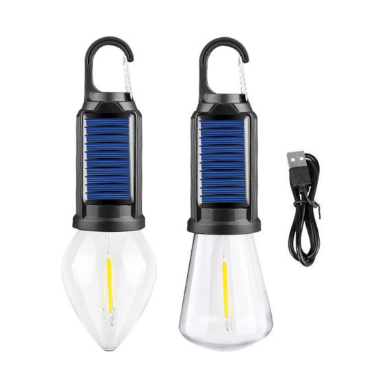 1/2/3Pcs Solar Camping Light 3 Modes Adjustable Waterproof USB Rechargeable Super Bright Outdoor Hiking Tent Hanging Bulb Lamp Emergency Lantern