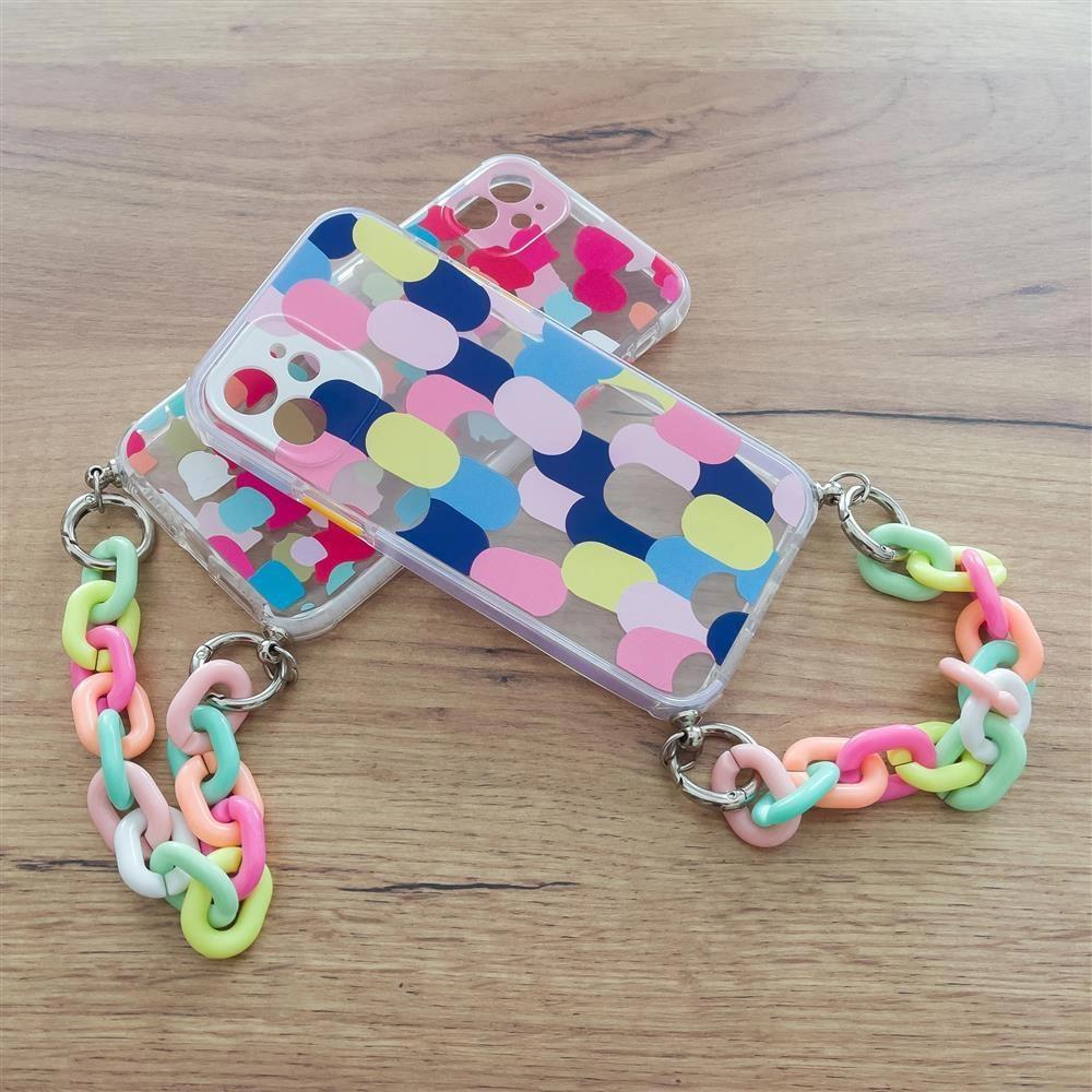 Color Chain Case Gel Flexible Case With Chain Pendant For Xiaomi Redmi 10 Multicolor (2)
