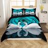 3D White Swan Bedding Set Red Floral Rose Printed Duvet Cover Set Cute Animal Super Soft Polyester Covers Gift For Lover