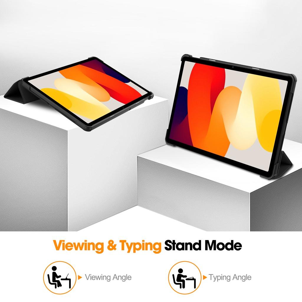 Ультратонкий кожаный чехол для Xiaomi 5/6 Pro Redmi Pad SE 2023, 11 дюймов, 10,6, защитный чехол с подставкой, противоударный чехол для планшета с автоматическим пробуждением/сном