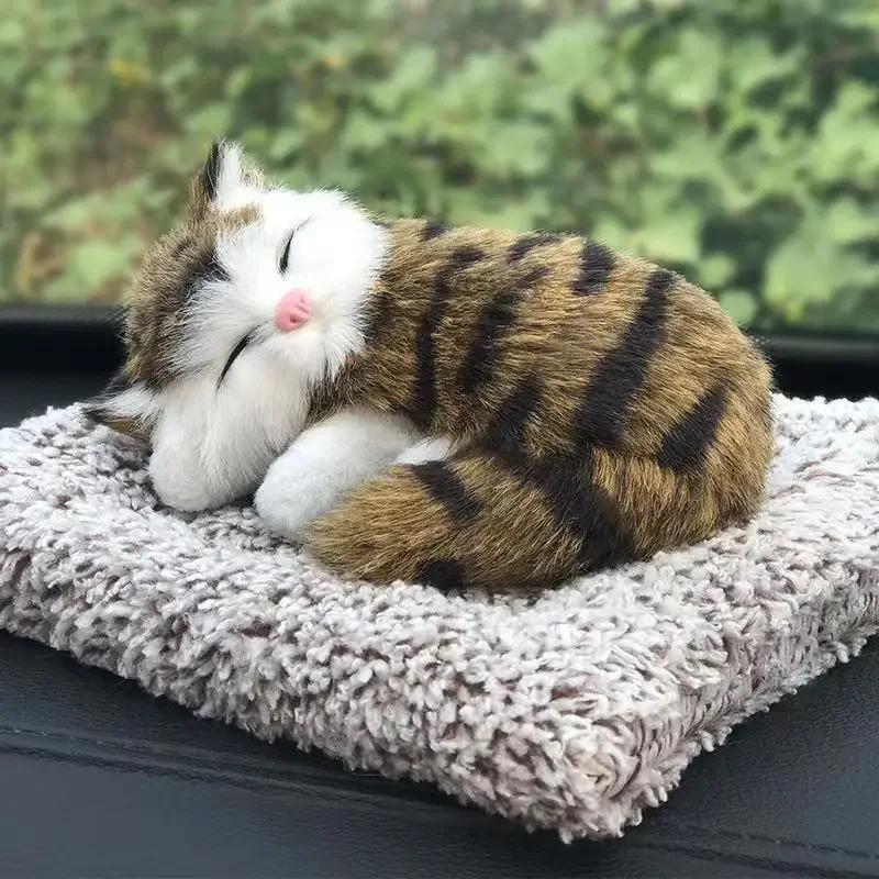 Игрушки-кошки из плюша для детей, мягкие игрушки, спящий кот со звуком при прикосновении, украшение для детской комнаты, подарок на день рождения