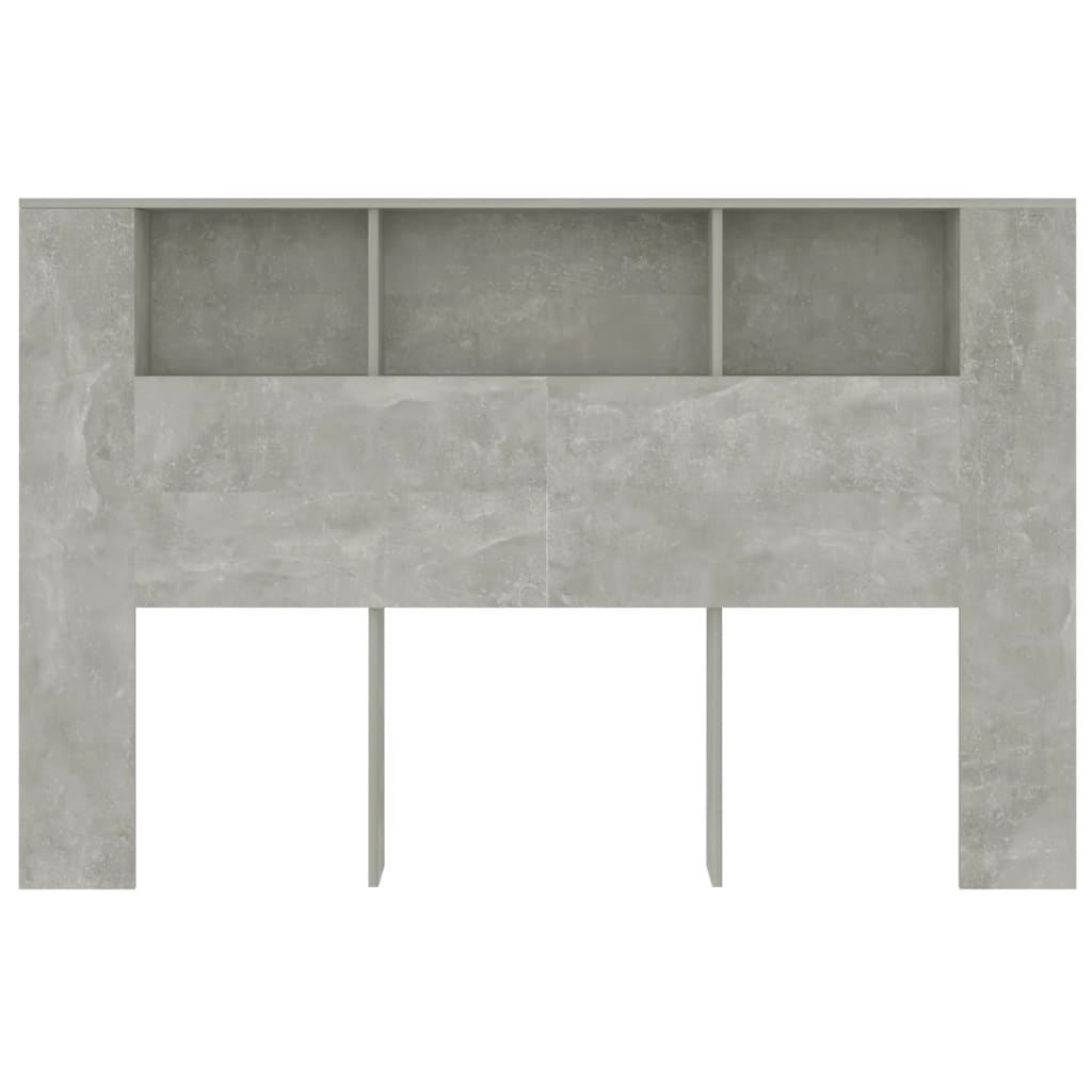 Vidaxl Wezgłowie Łóżka Z Półkami, Szarość Betonu, 160X18,5X104,5 Cm