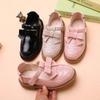 Кожаные туфли для девочек весна-осень, новая корейская версия обуви принцессы, черные туфли для больших детей, мягкая подошва, дышащие, одинарные туфли в британском стиле