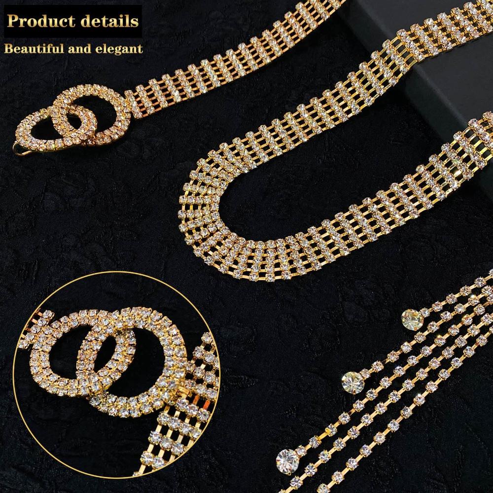 Женский Подарок Блестящий Кристальный Пояс Стразы Цепь Пояс Кольцо