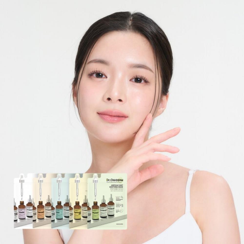 Dr. Ogiderm Ampoule Shot Mask 10sheets 5types sheetMask Moisturizing Soothing Wh