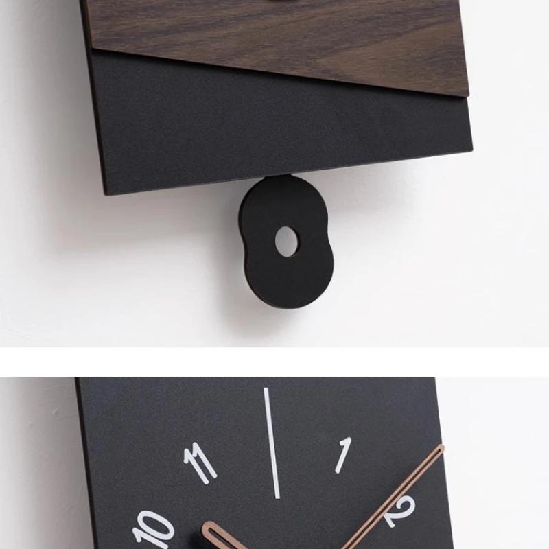 Современное украшение для дома без перфорированных настенных часов Украшение для гостиной Качающиеся настенные часы Бесшумные часы