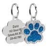 Bling Dog ID Tag Personalized Gorgeous Dog Tags for Small Medium Dog Footprint Custom Pet Name Tag Plate Collar Accessories