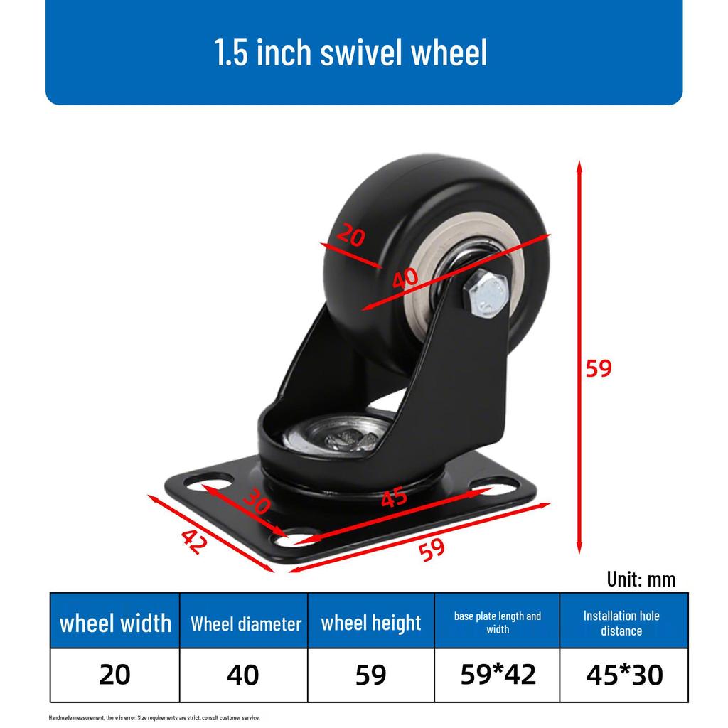 Gold Diamond Furniture Casters: 1.5-3 Inch Swivel Wheels with Threaded Stem, Brake, and Double Bearing Pulley.