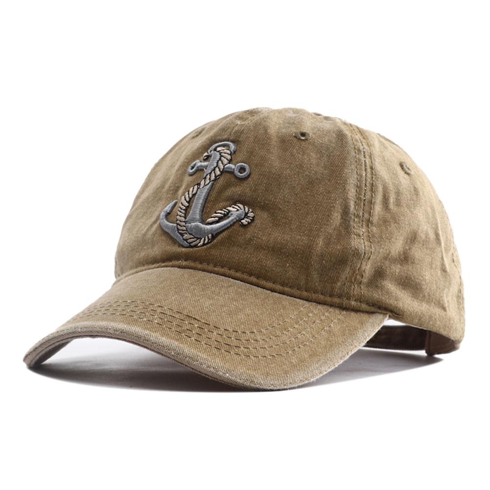 Папа Винтажный Стиль Уличный Городской Хип-Хоп Кепка Snapback Регулируемая Мужская Кепка Кепка Бейсболка Джинсовая Вышивка Вышитый Якорь Качество Высокие Кепки