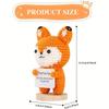 Handmade Crochet Positive Fox Figurine with Inspirational Message Card Cute Orange and White Knit Fox for Home Emotional Support