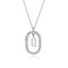  Sterling Color Gold Tone 26 Letters Z Alphabet Initial Long Chain Necklaces Ovals High End Jewelry Crystal Stone Cubic Zircon ChokerLuxury