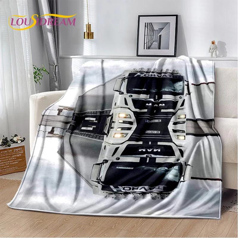HD Man Truck Lorry 3D Печать Мягкие фланелевые одеяла, Плед Удобное одеяло для пикника Кровати Диваны Дома Спальня Подарки