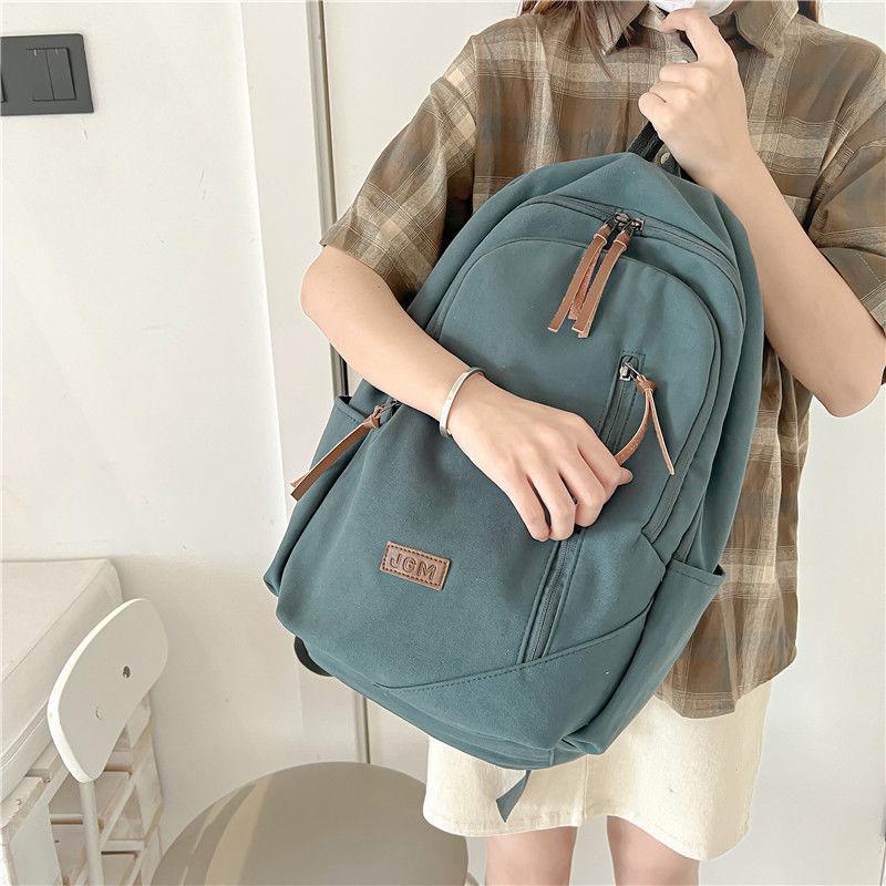 Женский рюкзак Ретро-рюкзак для школьников Женский однотонный школьный рюкзак большой вместимости Дорожный рюкзак Офисная компьютерная сумка