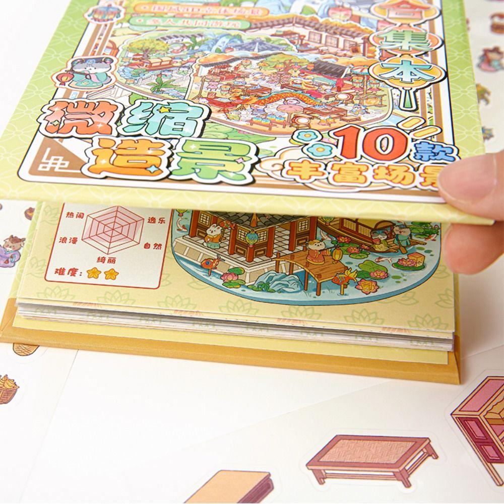 Chinese Style 3D Landscape Sticker PET Miniature Scene Collage Gift