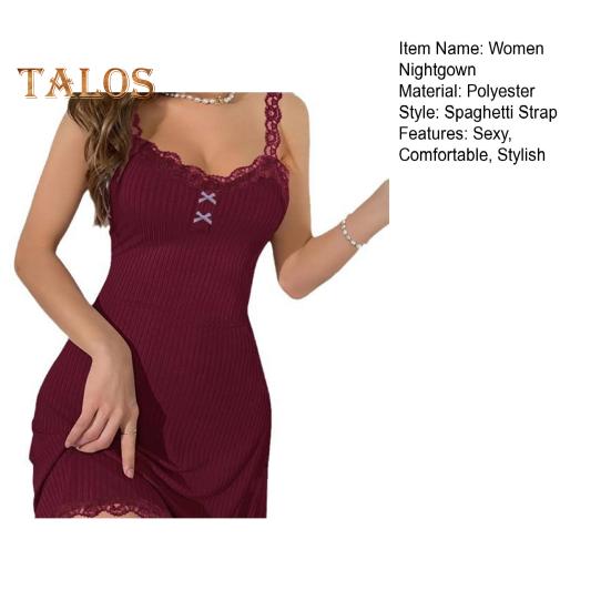Женская ночная рубашка на бретельках, сексуальная кружевная отделка, ребристый трикотаж, ночная рубашка, летнее мини-платье без рукавов на тонких бретельках с V-образным вырезом