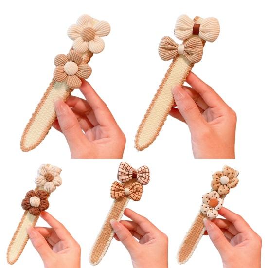 Повязка на голову для девочек с цветочным бантом, декор, безопасная лента-застежка, детская повязка для волос, головные уборы, аксессуары для волос, подарок на день рождения