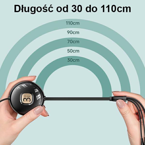 USAMS Cable U69 3in1 1m blue/blue(lightning/microUSB/USB-C) SJ508USB02 (US-SJ508)