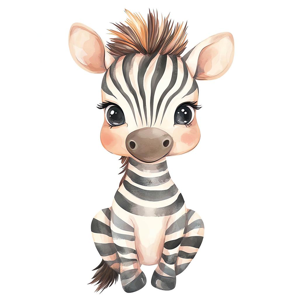 Plakat Mała Zebra Plakat Mała Zebra, 30X40 Cm, Rama Drewniana Biała, Papier Matowy 230 Gsm