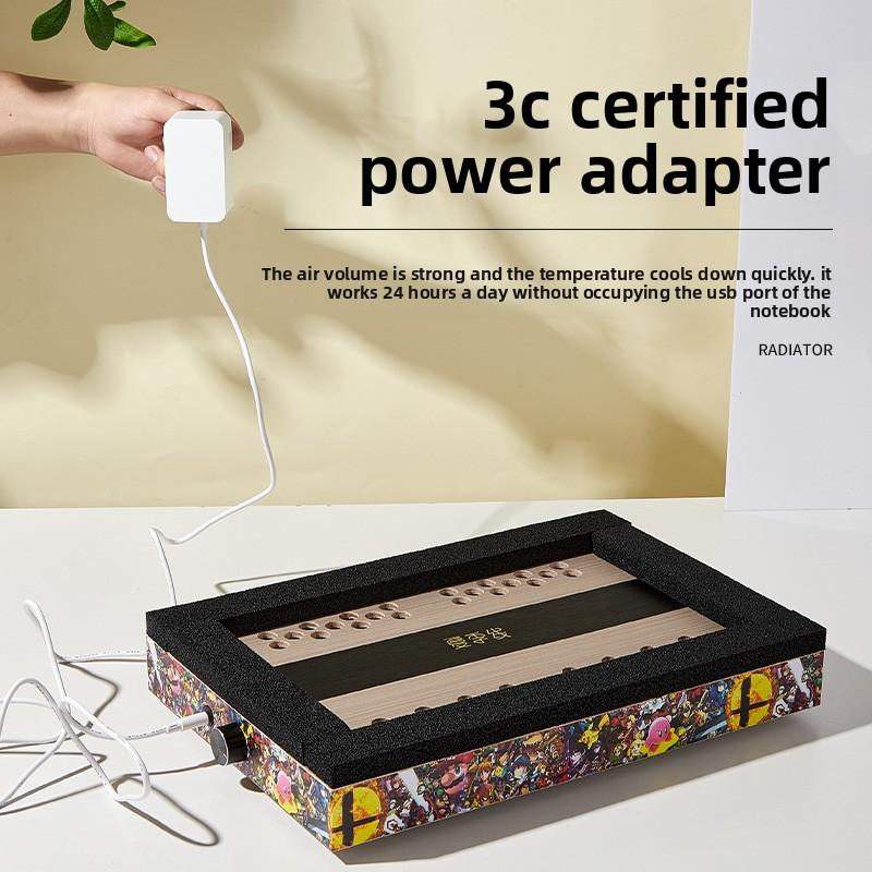 Custom Replacement / Add-On Air-Blowing Cooler Pad for Gaming Laptop – Dual Fan Silent Operation, Dust Screen Included, Works
