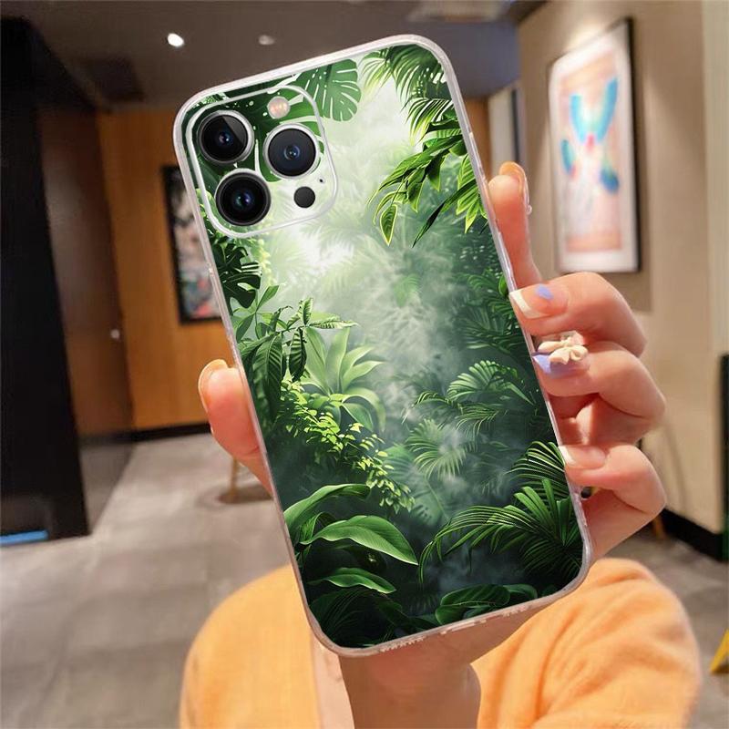 Чехол для телефона с листьями тропической пальмы Carcasa Funda Для iPhone 17 Pro Max Air 17 16 15 14 13 Pro Max 15 16 Pro 15Plus
