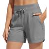 Женские шорты для бега, шорты для йоги с высокой посадкой, свободные и повседневные спортивные однотонные шорты