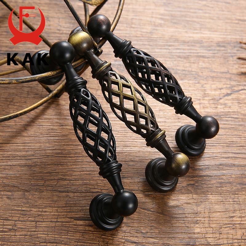 KAK Винтаж Антикварная Бронза Ручки для Шкафа Полые Клетки для Птиц Ручки-Тяги для Шкафа Ручки для Ящиков Ручки-Тяги для Дверей Шкафа Ручка для Мебели