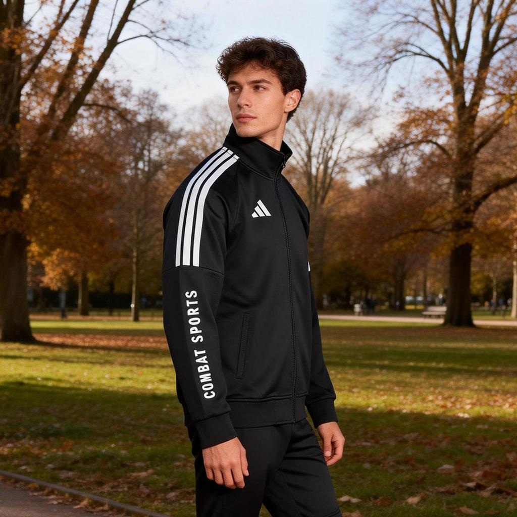 adidas Классическая спортивная куртка с тремя полосками, удобная, повседневная, с воротником-стойкой, унисекс, TR30JR2CS-BW