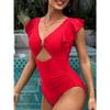 Ruffle Charmleaks Piece Swimsuit One Women Oring Cutout Bathing Suit Sexy Monokini Swimwear Sxl