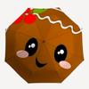 Gingerbread Man Themed Travel Umbrella-8 Ribs Automatic Opening and Closing, Portable Folding Design, Compact and Stylish Umbrella Suitable
