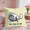 SSimonsCat Cute Cushion Cover Square Short Plush Pillow Case Living Room Sofa Home Decor Funda X