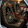 2 шт. Винтажные чехлы на автомобильные сиденья с цветочным дамасским узором - Элегантный и золотой цветочный узор, Подходят для передних сидений автомобилей, внедорожников, грузовиков - Прочн