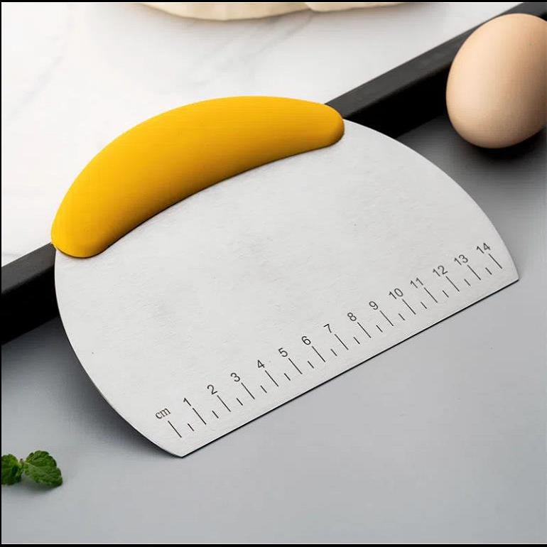 Бытовой Полукруглый из Нержавеющей Стали с Шкалой Нож для Выпечки и Нарезки Скребок для Крема, Торта, Муки