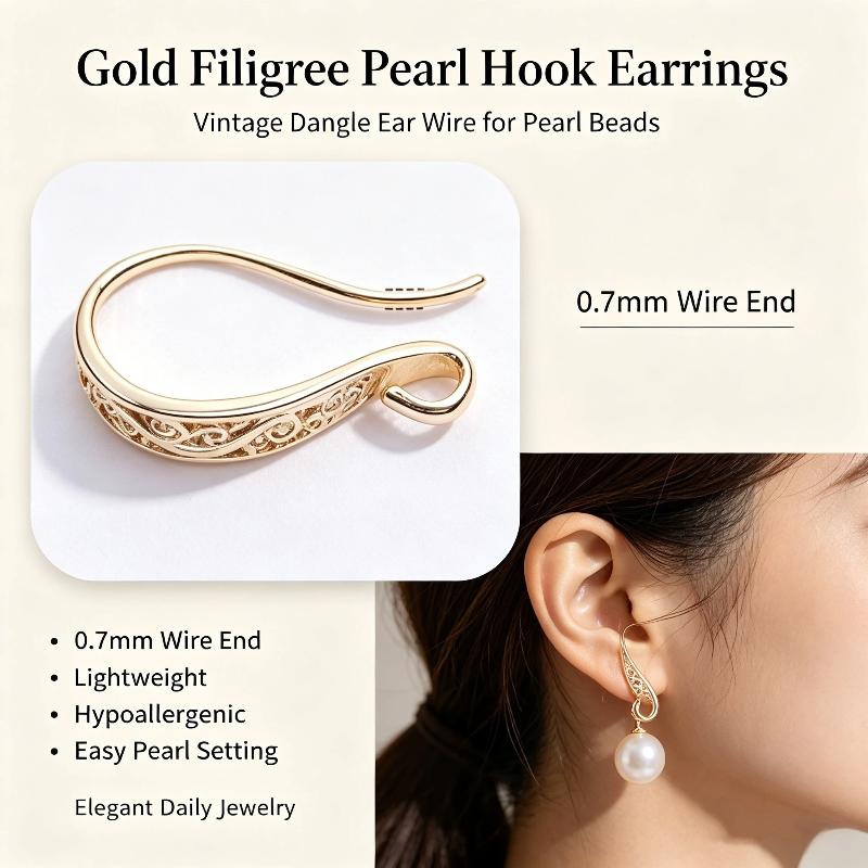 4PCS Brass Earring Hook Ear Wires for Custom Gift DIY Earring Making Jewelry Craft Accessories