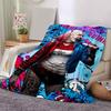 Harley Quinn Cosplay Costume - Red and Blue Jacket with White ShirtPrint Blanket, Soft Blanket For Sofa Office Bed And Travelling Daughter B