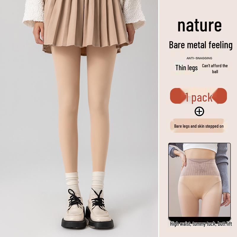 Носки с флисовой подкладкой Flower Fairy Nude Feeling - Женские теплые, утягивающие колготки для осени и зимы